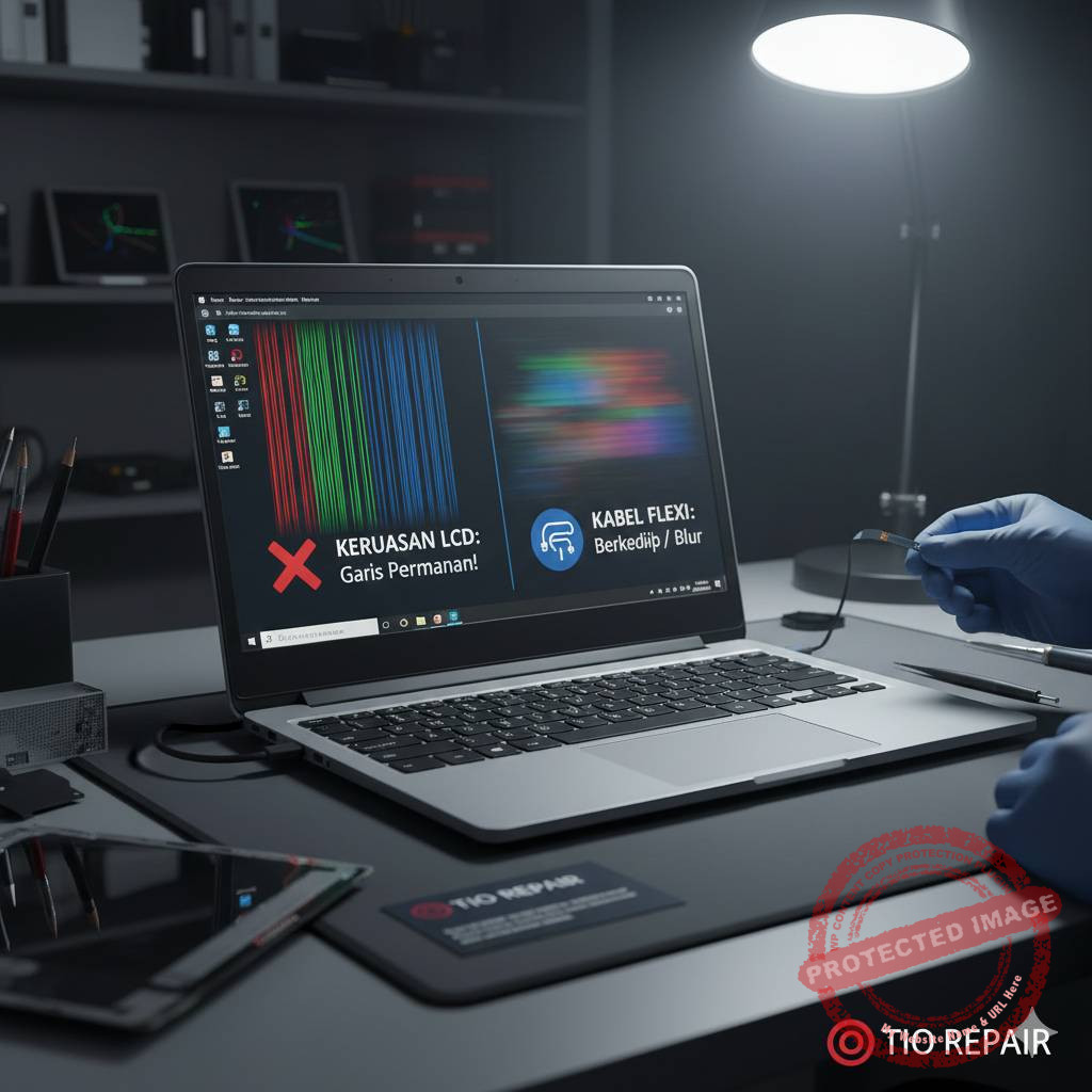Layar Laptop Bergaris atau Blur