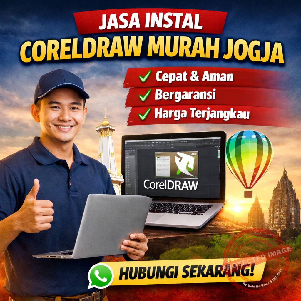 jasa instal CorelDraw murah Jogja teknisi instal software desain grafis laptop