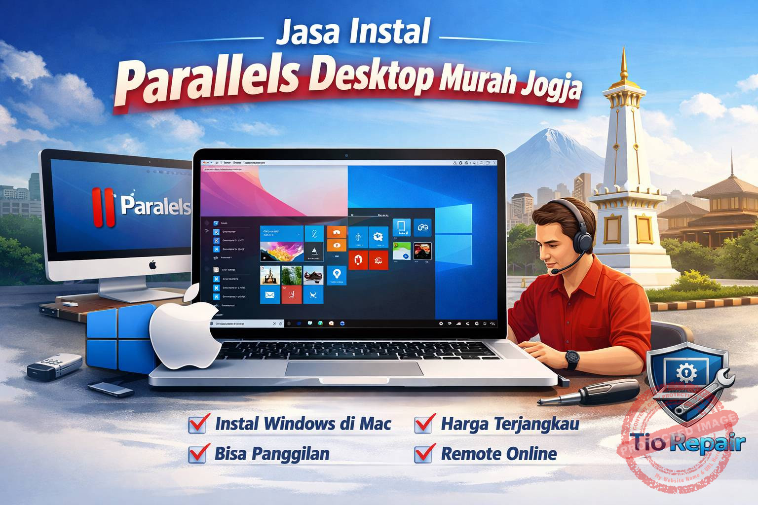 Jasa instal Parallels Desktop murah Jogja untuk MacBook, instal Windows di Mac cepat dan aman