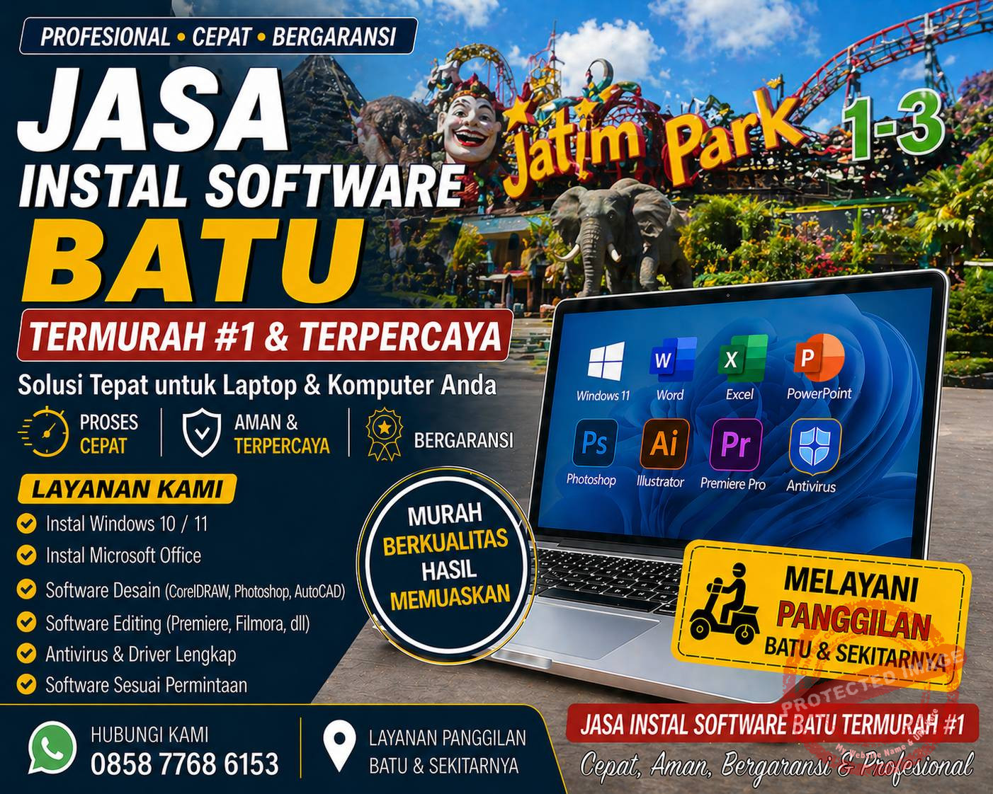 jasa instal software batu termurah teknisi komputer di jatim park batu cepat profesional dan bergaransi bisa remote