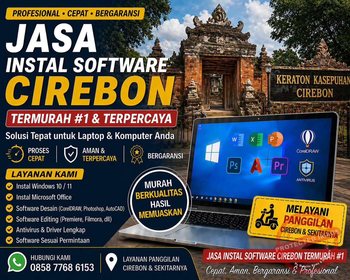 jasa instal software cirebon termurah #1 teknisi komputer di keraton kasepuhan cirebon cepat profesional dan bergaransi