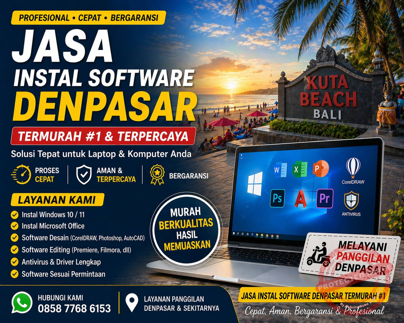 jasa instal software denpasar termurah teknisi komputer di pantai kuta bali cepat profesional dan bergaransi