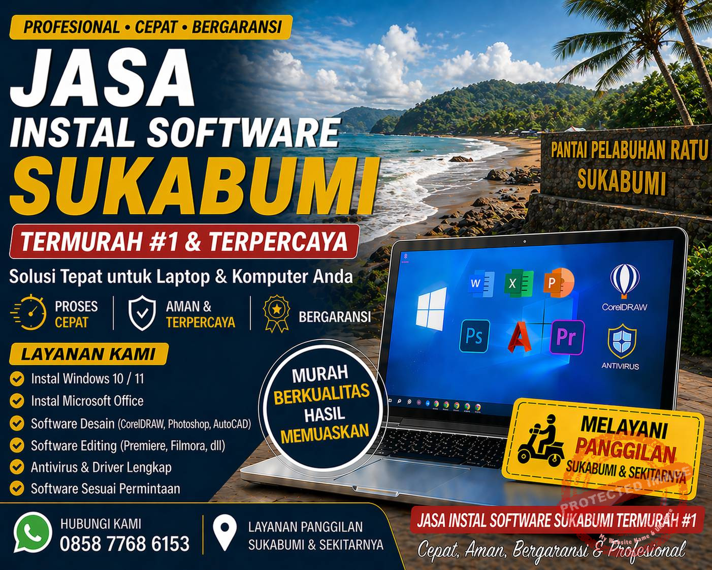 jasa instal software sukabumi termurah #1 teknisi komputer di pantai pelabuhan ratu sukabumi cepat profesional dan bergaransi