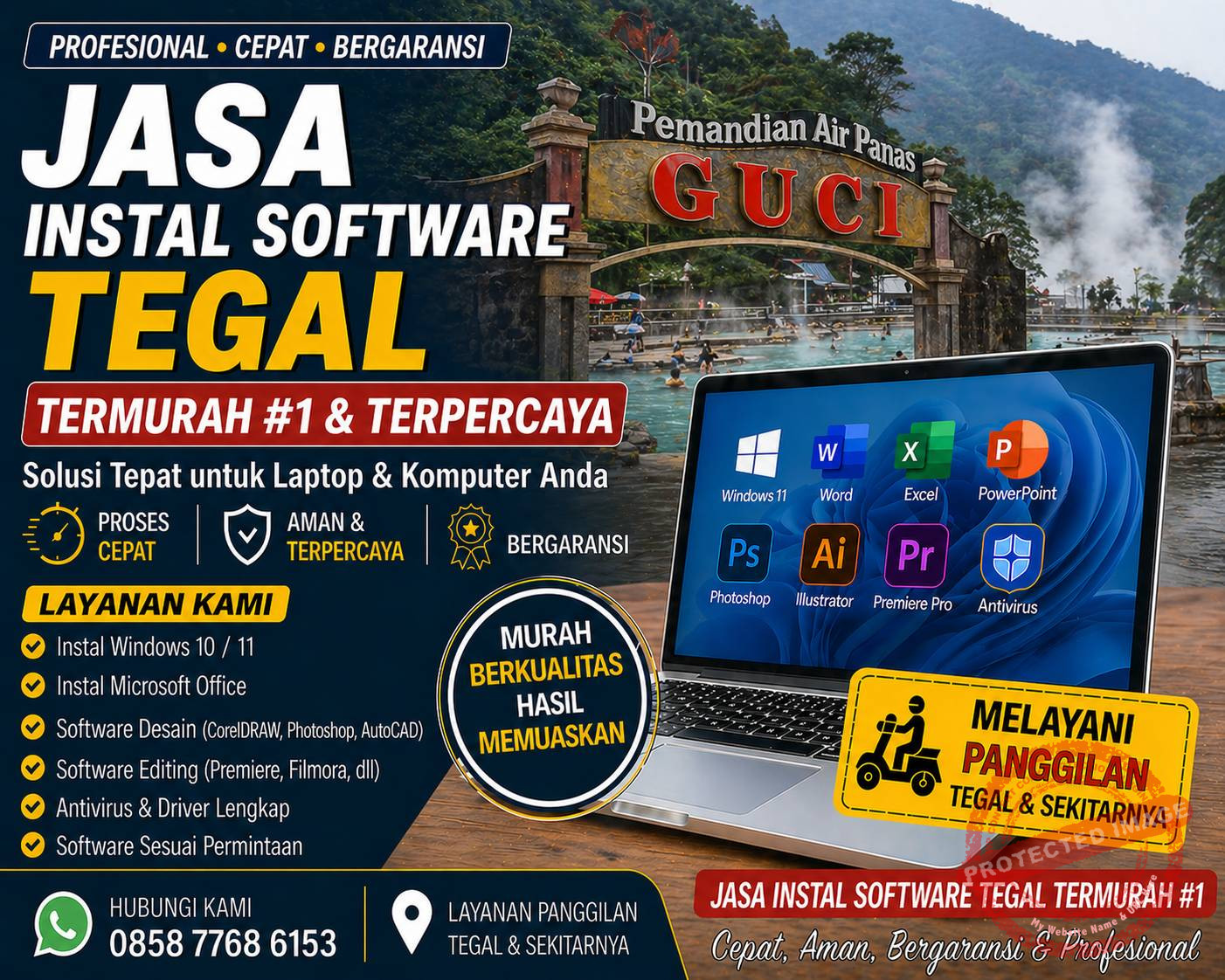 jasa instal software tegal termurah teknisi komputer di pemandian air panas guci tegal cepat profesional dan bergaransi