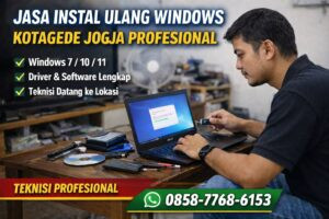 jasa instal ulang windows kotagede jogja profesional teknisi panggilan cepat