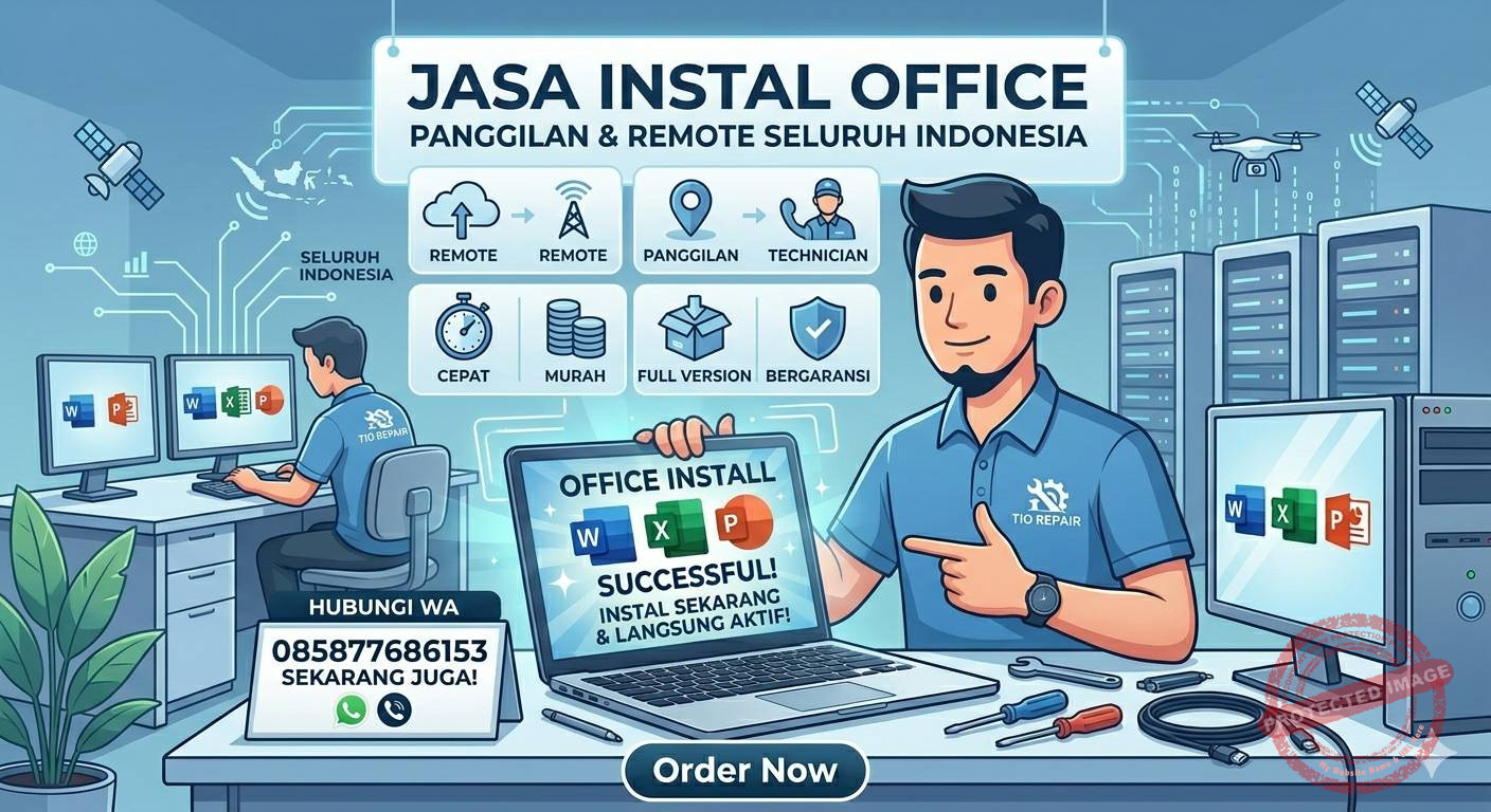 Jasa instal Office panggilan dan remote seluruh Indonesia untuk laptop dan PC bergaransi oleh Tio Repair
