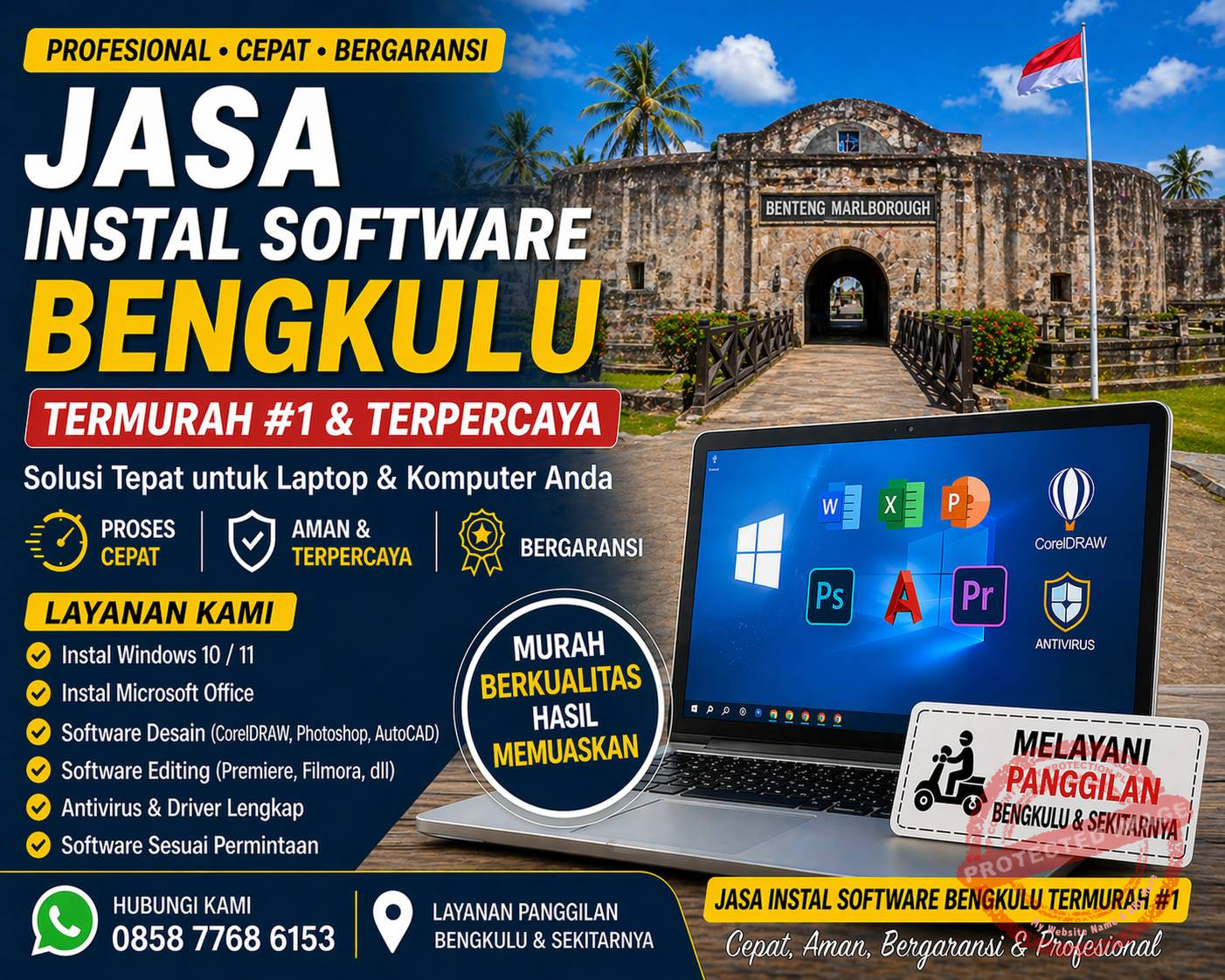 jasa instal software bengkulu termurah teknisi komputer di benteng marlborough bengkulu cepat profesional dan bergaransi