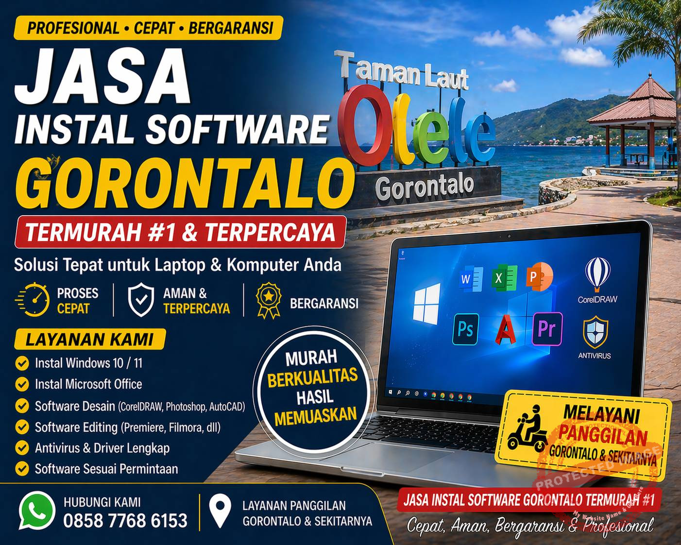 jasa instal software gorontalo termurah teknisi komputer di taman laut olele gorontalo cepat profesional dan bergaransi