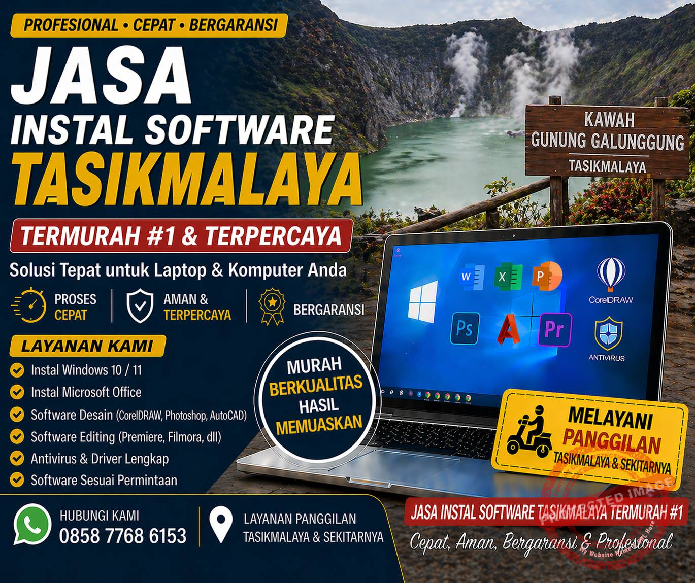 jasa instal software tasikmalaya termurah #1 teknisi komputer di kawah gunung galunggung tasikmalaya cepat profesional dan bergaransi bisa remote