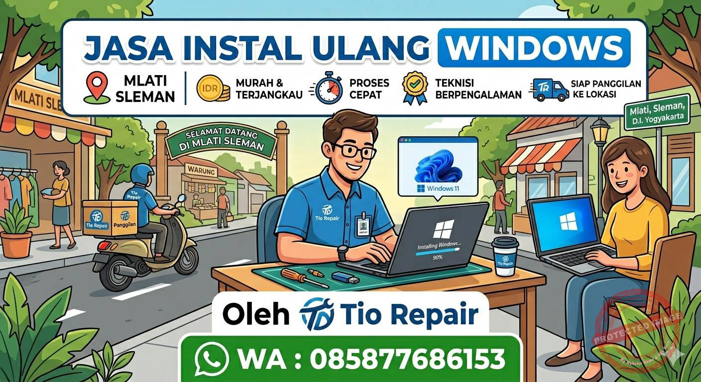Jasa instal ulang Windows Mlati Sleman terdekat cepat dan murah untuk laptop dan komputer