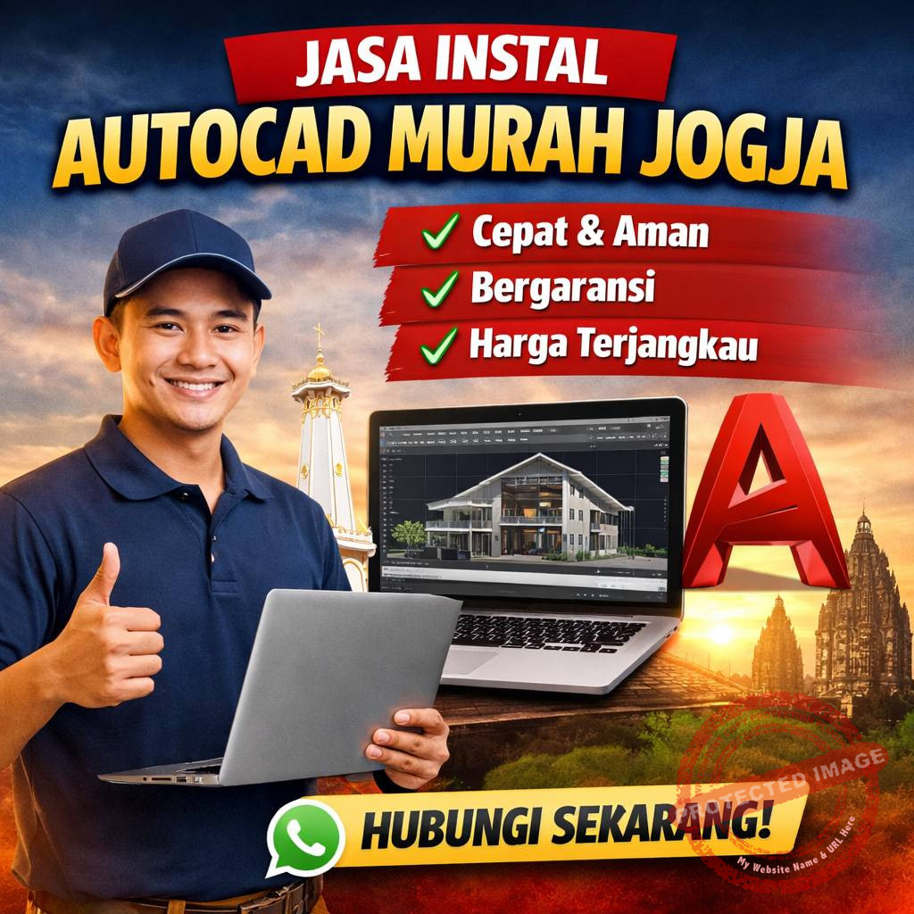 jasa instal AutoCAD murah Jogja teknisi instal software AutoCAD laptop