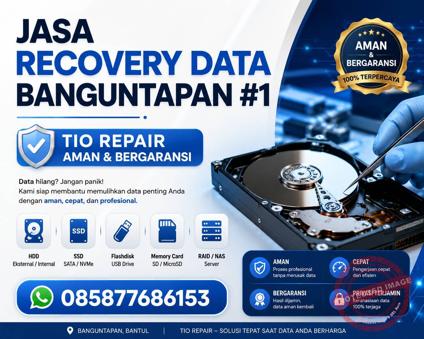 Jasa recovery data Banguntapan #1 Tio Repair layanan recovery laptop komputer harddisk flashdisk , Tio Repair