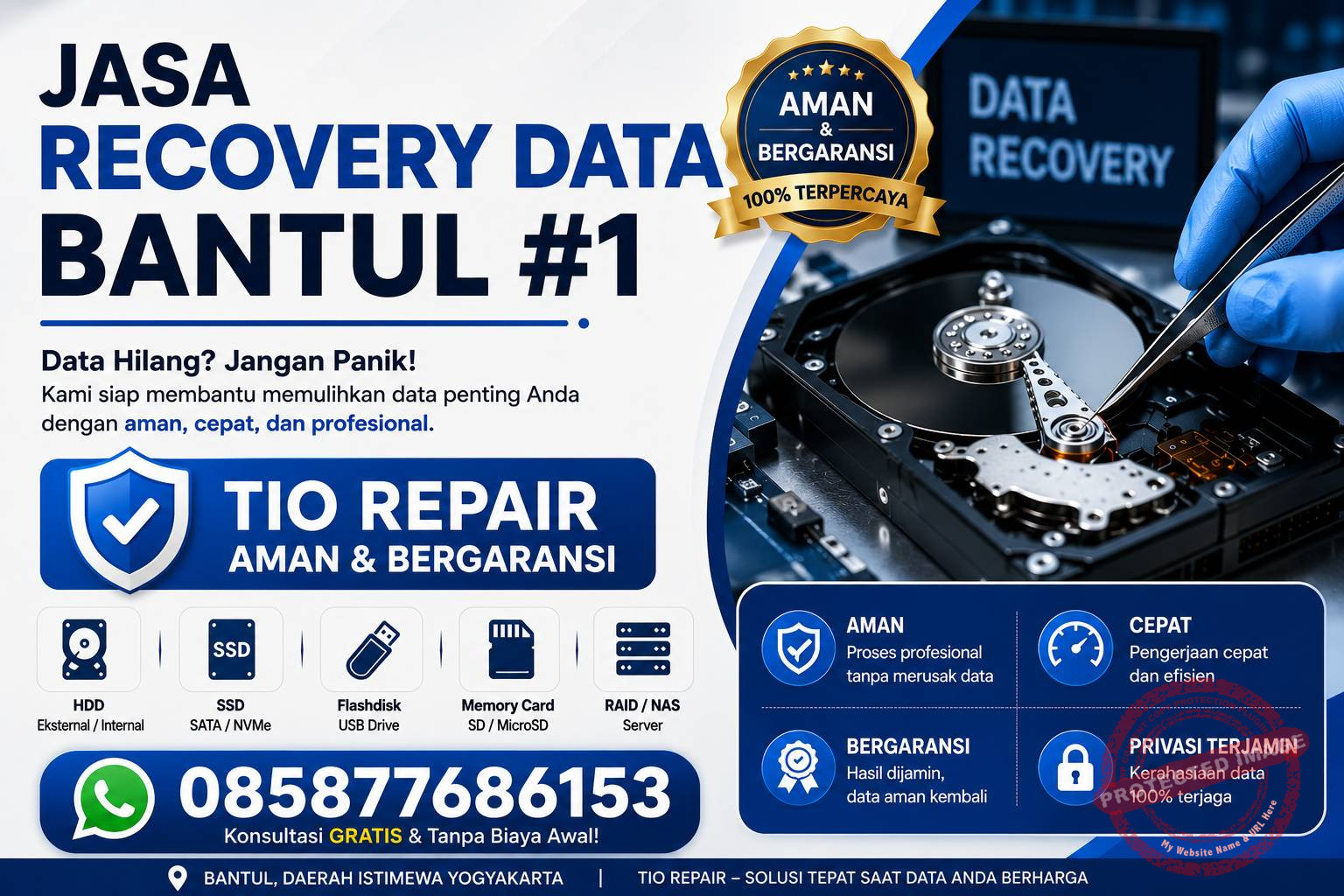 Jasa recovery data Bantul #1 Tio Repair layanan recovery laptop komputer harddisk flashdisk terpercaya