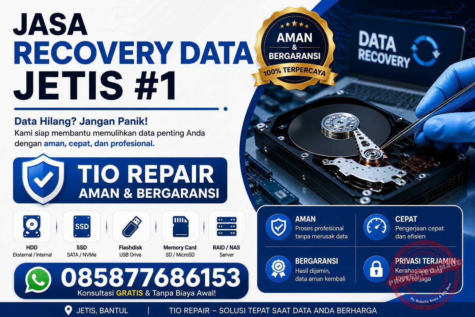 Jasa recovery data Jetis #1 Tio Repair layanan recovery laptop komputer harddisk flashdisk Bantul terpercaya