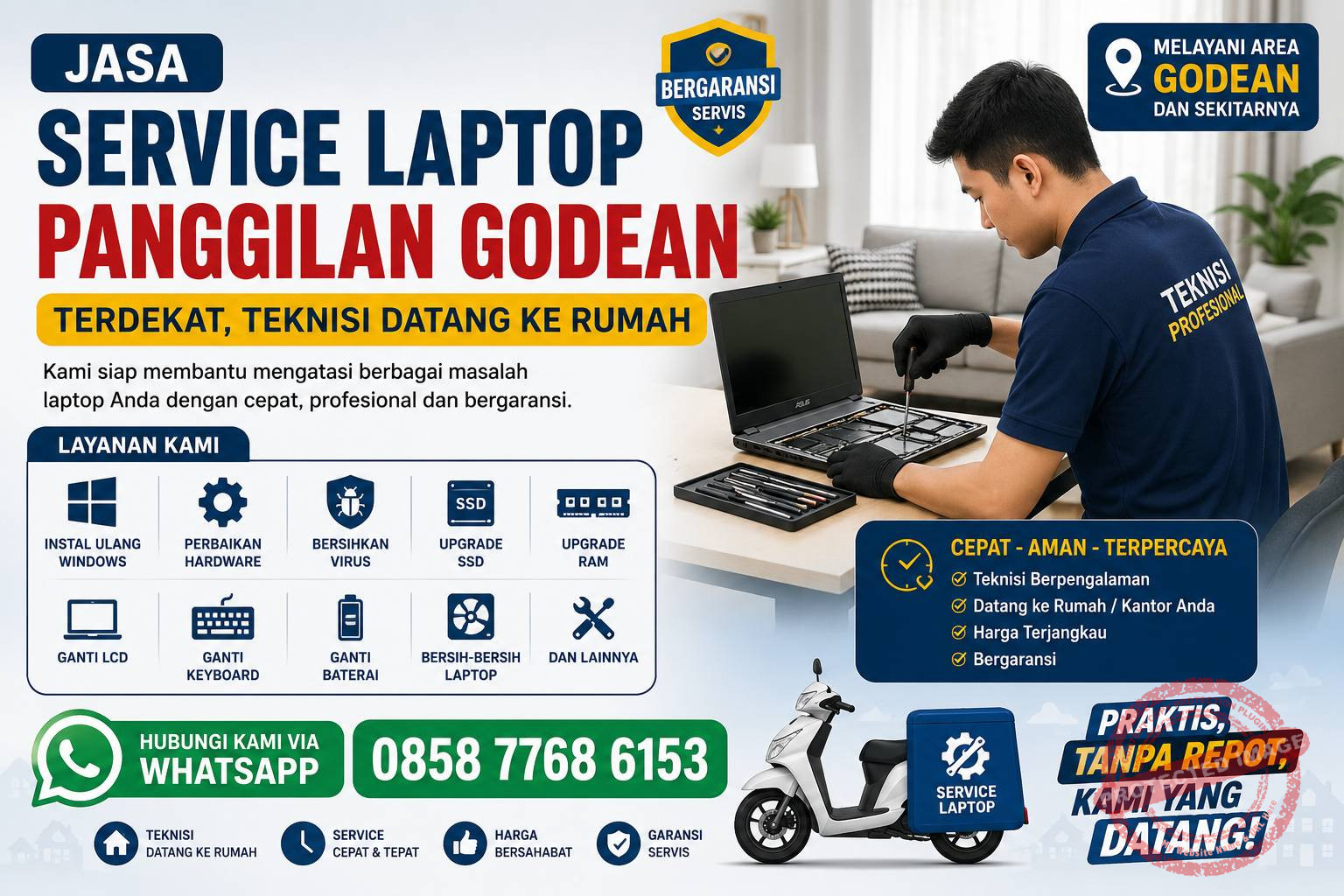 Jasa Service Laptop Panggilan Godean Terdekat